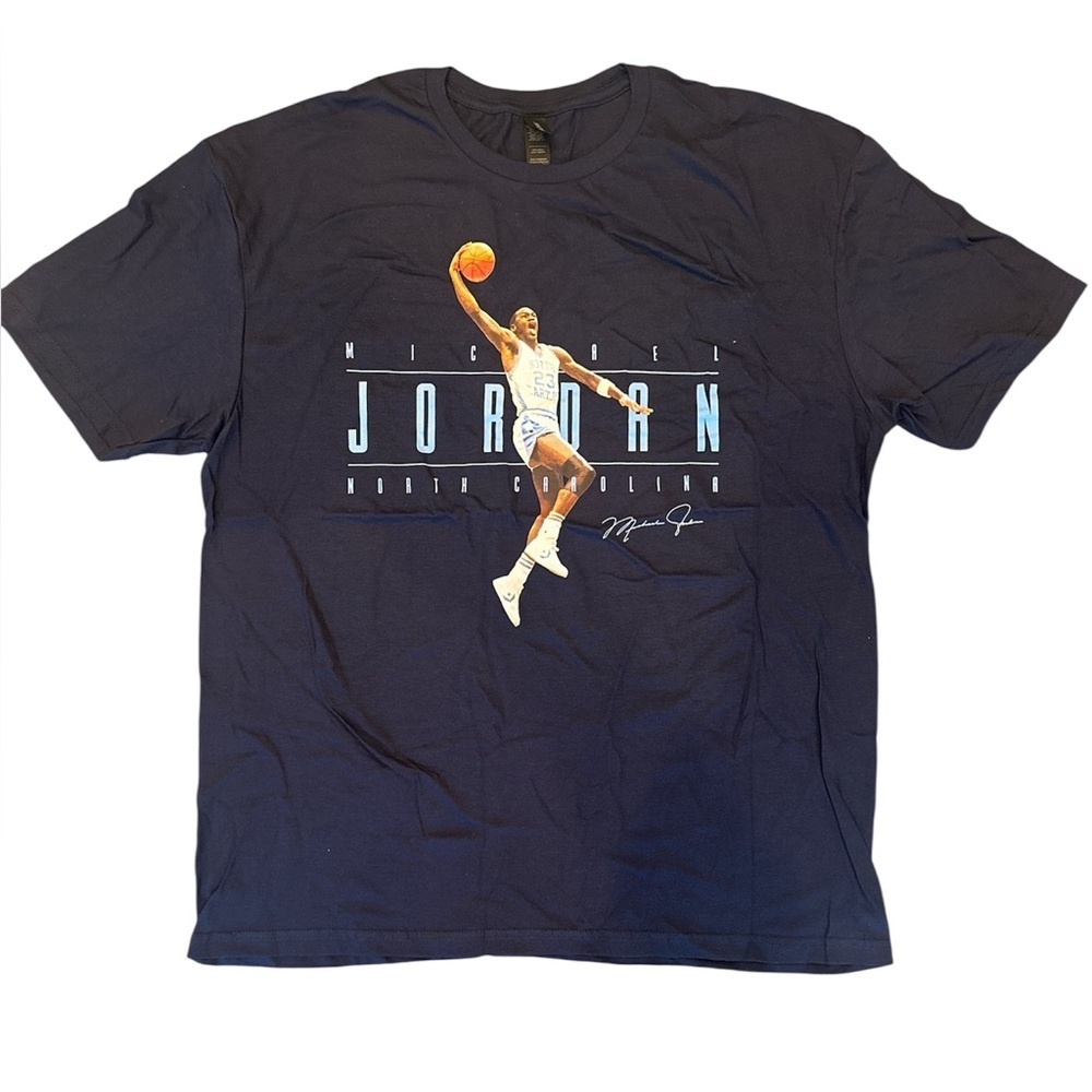 GILDAN, Michael Jordan SoftStyle Shirt,XL, Length 30in, Pit to Pit 23in, Navy - Picture 1 of 4